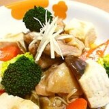 鶏もも肉と豆腐の中華風煮込み